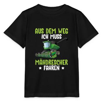 Aus Dem Weg Ich Muss Mähdrescher Fahren - Stanley/Stella Kinder T-Shirt MINI CREATOR  - Schwarz - Vorne - Mikhail (115cm)