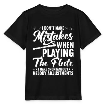 Fetus Players Flute Recorder Music Gifts - Stanley/Stella MINI CREATOR Kids’ T-Shirt - black - Front - Mikhail (115cm)