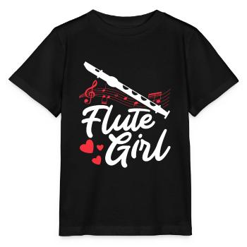 Fetus Players Flute Recorder Music Gifts - Stanley/Stella MINI CREATOR Kids’ T-Shirt - black - Front - Mikhail (115cm)