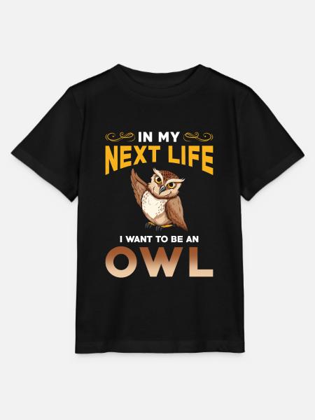 Eule - Stanley/Stella Kinder T-Shirt MINI CREATOR  - Schwarz
