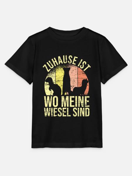 Zuhause ist wo meine Wiesel sind - Stanley/Stella Kinder T-Shirt MINI CREATOR - Schwarz