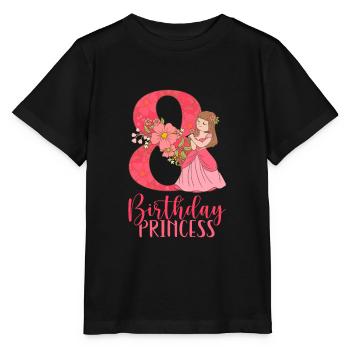 La princesse d’anniversaire a huit ans - T-shirt bio MINI CREATOR Stanley/Stella Enfant - noir - Devant - Mikhail (115cm)