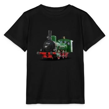 Dampflok Zug I Eisenbahn Lokomotive - Stanley/Stella Kinder T-Shirt MINI CREATOR  - Schwarz - Vorne - Mikhail (115cm)
