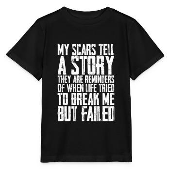 Mes cicatrices racontent une histoire 2 - T-shirt bio MINI CREATOR Stanley/Stella Enfant - noir - Devant - Mikhail (115cm)