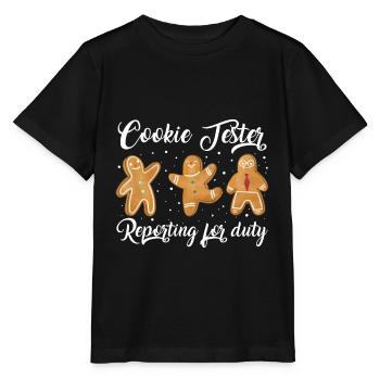 Cuisson biscuits Famille de biscuits de Noël - T-shirt bio MINI CREATOR Stanley/Stella Enfant - noir - Devant - Mikhail (115cm)