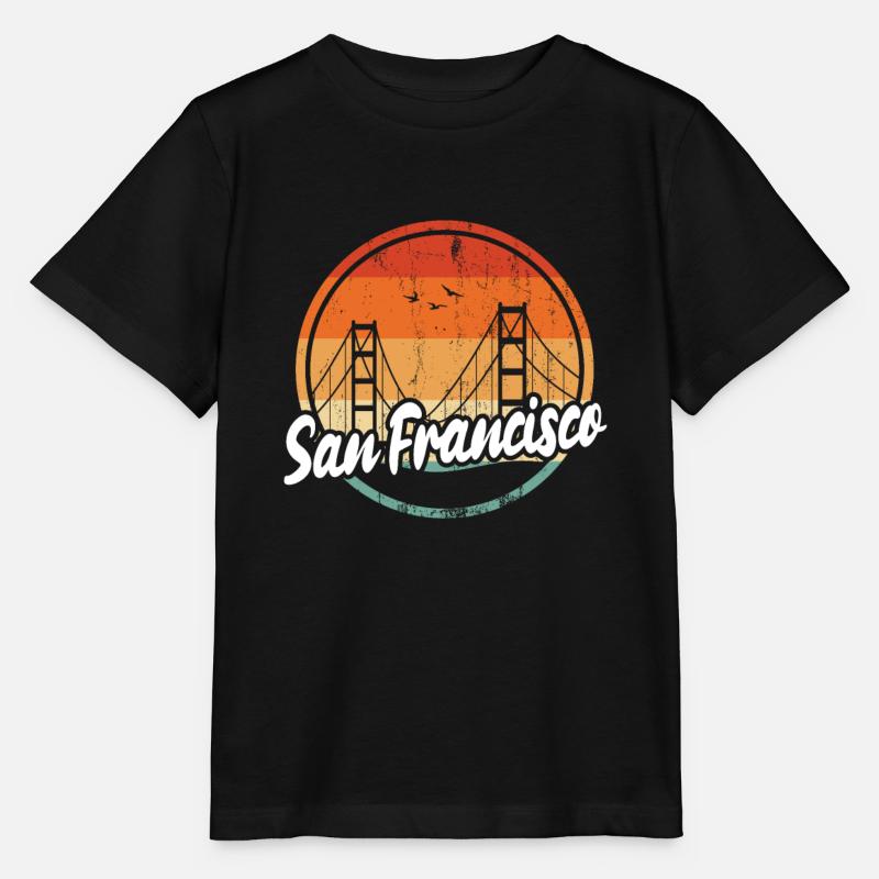 Pont du Golden Gate de San Francisco - T-shirt bio MINI CREATOR Stanley/Stella Enfant - noir