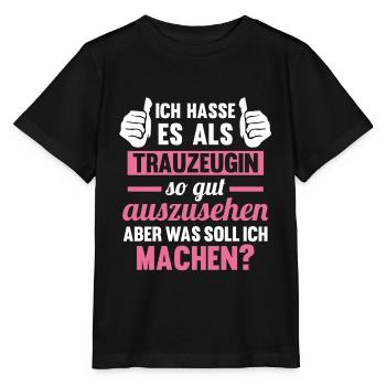 Trauzeugin - Stanley/Stella Kinder T-Shirt MINI CREATOR  - Schwarz - Vorne - Mikhail (115cm)