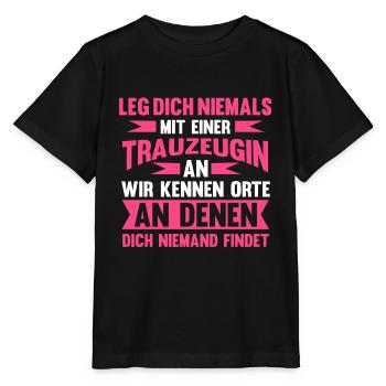 Trauzeugin - Stanley/Stella Kinder T-Shirt MINI CREATOR  - Schwarz - Vorne - Mikhail (115cm)
