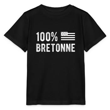 100% bretonische Flagge Bretagne Muttertag - Stanley/Stella Kinder T-Shirt MINI CREATOR  - Schwarz - Vorne - Mikhail (115cm)