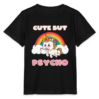 Mignon mais Psycho Licorne - T-shirt bio MINI CREATOR Stanley/Stella Enfant - noir - Devant - Mikhail (115cm)