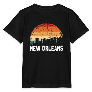 Coucher de soleil à la Nouvelle-Orléans - T-shirt bio MINI CREATOR Stanley/Stella Enfant - noir - Devant - Mikhail (115cm)