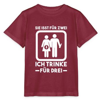 Werdender Papa - Stanley/Stella Kinder T-Shirt MINI CREATOR  - Burgunderrot - Vorne - Kain (125cm)