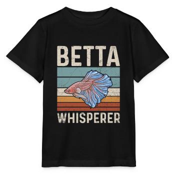 Betta Whisperer Angebot für einen - Stanley/Stella Kinder T-Shirt MINI CREATOR  - Schwarz - Vorne - Mikhail (115cm)