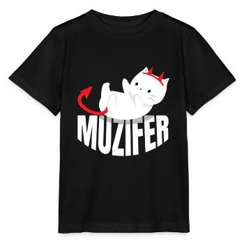 Muzifer Cat Kitten Devil Lucifer - Stanley/Stella MINI CREATOR Kids’ T-Shirt - black - Front - Mikhail (115cm)