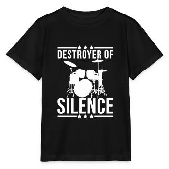 Drums Silence Destroy - Stanley/Stella MINI CREATOR Kids’ T-Shirt - black - Front - Mikhail (115cm)