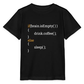 Programmeur Étudiant en informatique Tired Coffee C++ - T-shirt bio MINI CREATOR Stanley/Stella Enfant - noir - Devant - Mikhail (115cm)