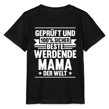Werdende Mama Schwanger - Stanley/Stella Kinder T-Shirt MINI CREATOR  - Schwarz - Vorne - Mikhail (115cm)