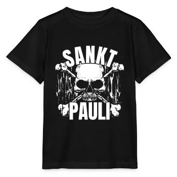 St Pauli. Éventail St pauli Éventail Paulianer Hamburger - T-shirt bio MINI CREATOR Stanley/Stella Enfant - noir - Devant - Mikhail (115cm)