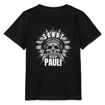 St Pauli. Éventail St pauli Éventail Paulianer Hamburger - T-shirt bio MINI CREATOR Stanley/Stella Enfant - noir - Devant - Mikhail (115cm)