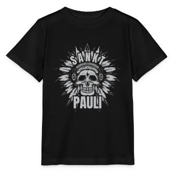 St Pauli. Éventail St pauli Éventail Paulianer Hamburger - T-shirt bio MINI CREATOR Stanley/Stella Enfant - noir - Devant - Mikhail (115cm)