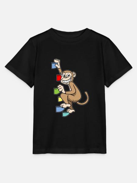 Affe Chimpanse Bouldern Klettern Boulderer - Stanley/Stella Kinder T-Shirt MINI CREATOR - Schwarz