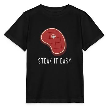 Steak it easy - Stanley/Stella MINI CREATOR Kids’ T-Shirt - black - Front - Mikhail (115cm)