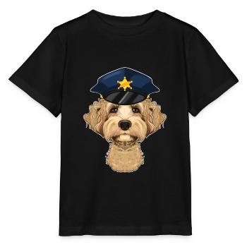 Police Labaradoodle Maître canin I Chien policier I - T-shirt bio MINI CREATOR Stanley/Stella Enfant - noir - Devant - Mikhail (115cm)