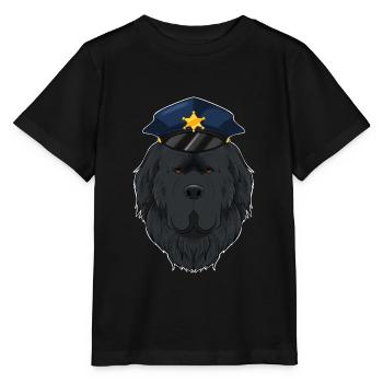 Police Newfoundland Canine Handler I Chien policier I - T-shirt bio MINI CREATOR Stanley/Stella Enfant - noir - Devant - Mikhail (115cm)