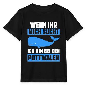 Pottwal - Stanley/Stella Kinder T-Shirt MINI CREATOR  - Schwarz - Vorne - Mikhail (115cm)