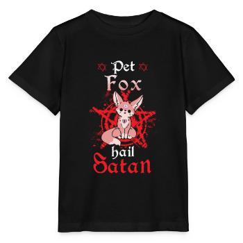 Pet Fox Hail Satan - Stanley/Stella MINI CREATOR Kids’ T-Shirt - black - Front - Mikhail (115cm)