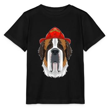 Firefighter Saint Bernard Canine Handler I - Stanley/Stella Kinder T-Shirt MINI CREATOR  - Schwarz - Vorne - Mikhail (115cm)