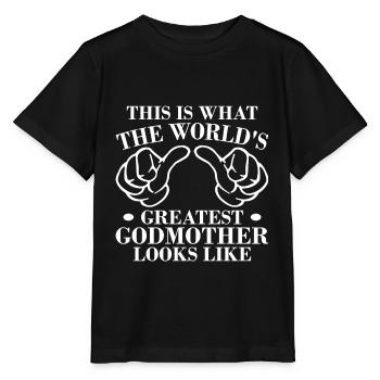 Godmother Godmother Baptism - Stanley/Stella MINI CREATOR Kids’ T-Shirt - black - Front - Mikhail (115cm)