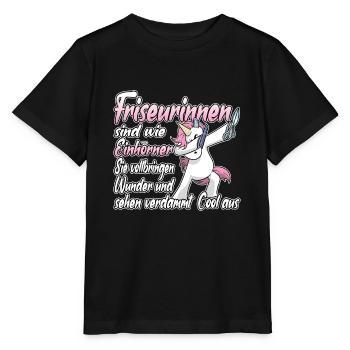 Friseurinnen Sind Wie Einhörner Frisör - Stanley/Stella Kinder T-Shirt MINI CREATOR  - Schwarz - Vorne - Mikhail (115cm)
