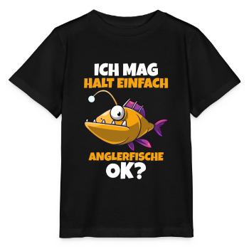 Anglerfisch - Stanley/Stella Kinder T-Shirt MINI CREATOR  - Schwarz - Vorne - Mikhail (115cm)