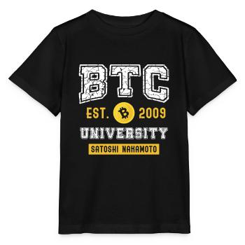 BTC Bitcoin University Satoshi Nakamoto - Stanley/Stella Kinder T-Shirt MINI CREATOR  - Schwarz - Vorne - Mikhail (115cm)