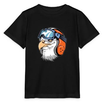 Weißkopfseeadler Motorradfahrer Biker - Stanley/Stella Kinder T-Shirt MINI CREATOR  - Schwarz - Vorne - Mikhail (115cm)