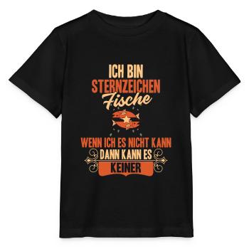 Sternzeichen Fische - Stanley/Stella Kinder T-Shirt MINI CREATOR  - Schwarz - Vorne - Mikhail (115cm)