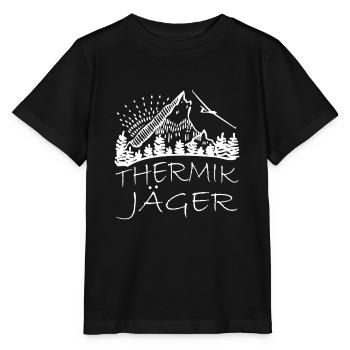 Thermik Jäger Segelfliegen Segelflugzeug - Stanley/Stella Kinder T-Shirt MINI CREATOR  - Schwarz - Vorne - Mikhail (115cm)