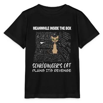 En attendant dans la boîte le chat de Schrödinger - T-shirt bio MINI CREATOR Stanley/Stella Enfant - noir - Devant - Mikhail (115cm)