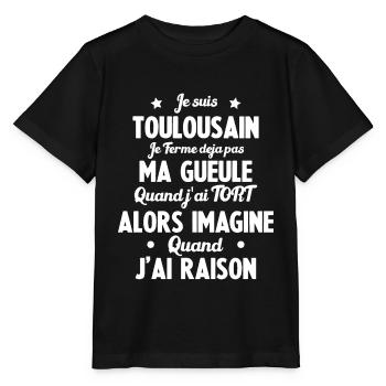 Je suis Toulousain - Je ferme pas ma gueule - T-shirt bio MINI CREATOR Stanley/Stella Enfant - noir - Devant - Mikhail (115cm)
