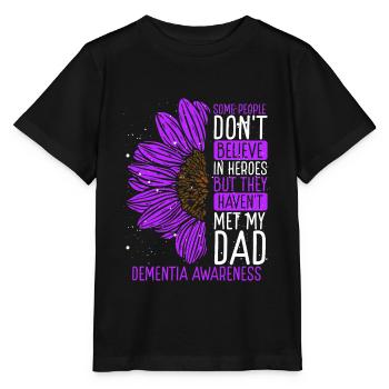 Dementia Awareness Ribbon Dad Warrior - Stanley/Stella MINI CREATOR Kids’ T-Shirt - black - Front - Mikhail (115cm)
