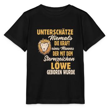 Sternzeichen Löwe - Stanley/Stella Kinder T-Shirt MINI CREATOR  - Schwarz - Vorne - Mikhail (115cm)