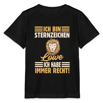 Sternzeichen Löwe - Stanley/Stella Kinder T-Shirt MINI CREATOR  - Schwarz - Vorne - Mikhail (115cm)