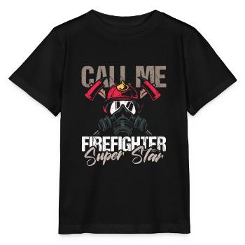 firefighter firefighter firefighter firefighter volunteer - Stanley/Stella MINI CREATOR Kids’ T-Shirt - black - Front - Mikhail (115cm)