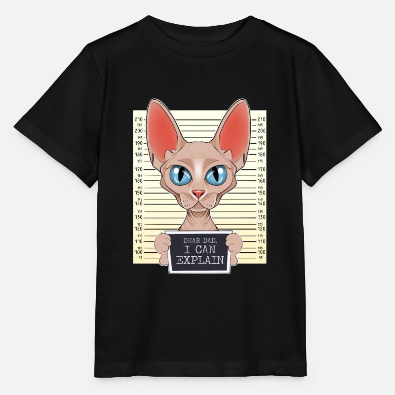 Sphynx Chat Papa I Cher Papa Je Peux Expliquer I Sphynx - T-shirt bio MINI CREATOR Stanley/Stella Enfant - noir
