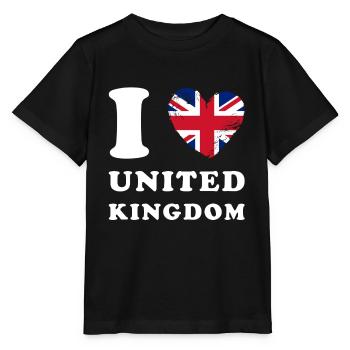 England I love United Kingdom - Stanley/Stella Kinder T-Shirt MINI CREATOR  - Schwarz - Vorne - Mikhail (115cm)