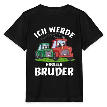 Ich Werde Großer Bruder Verkündung Geschenkidee - Stanley/Stella Kinder T-Shirt MINI CREATOR  - Schwarz - Vorne - Mikhail (115cm)
