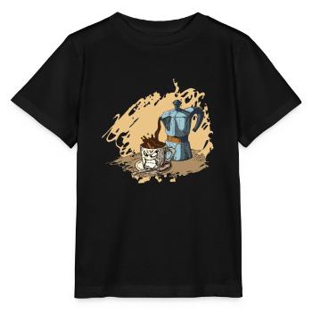 Espresso Kaffee - Stanley/Stella Kinder T-Shirt MINI CREATOR  - Schwarz - Vorne - Mikhail (115cm)
