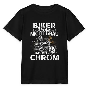 Biker werden nicht grau das ist Chrom - Stanley/Stella Kinder T-Shirt MINI CREATOR  - Schwarz - Vorne - Mikhail (115cm)