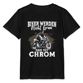 Biker werden nicht grau das ist Chrom - Stanley/Stella Kinder T-Shirt MINI CREATOR  - Schwarz - Vorne - Mikhail (115cm)